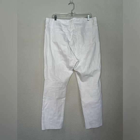 Good American White Good Straight Raw Hem Jeans  Size 18 Denim Spring Summer - Picture 3 of 7